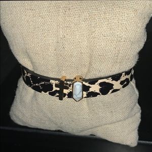 Stella & dot leopard wrap bracelet with charms